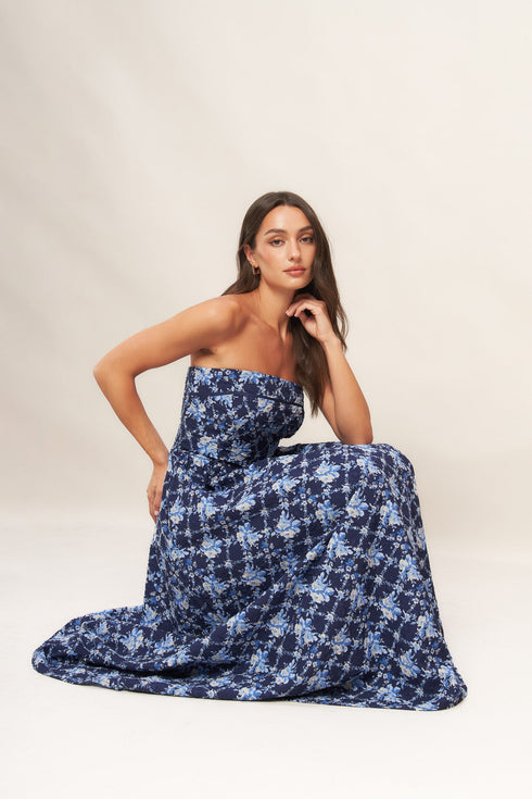 blue-renaissance-woven-midi-dress Flying Tomato-Sophia's Style-2